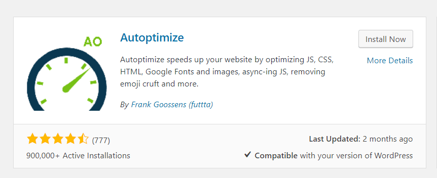 Các plugin Minify JS và CSS tốt nhất cho WordPress Autoptimize