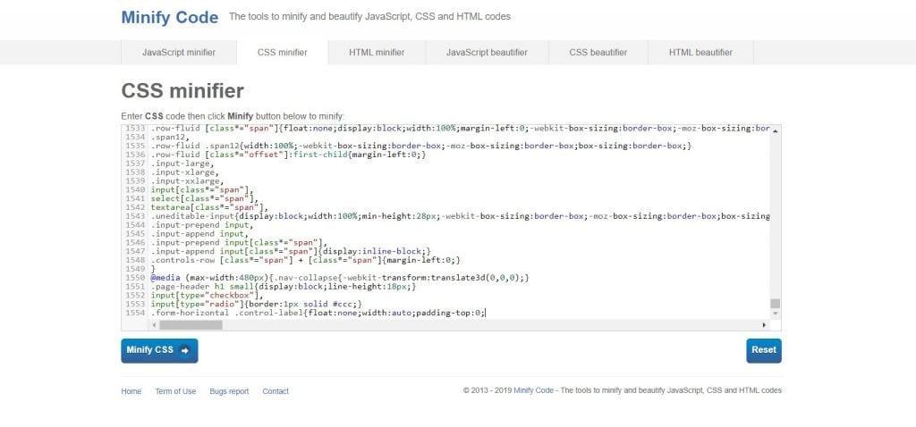 Tăng tốc website bằng cách Minify CSS, HTML Và Javascript File Minify tệp theo cách thủ công