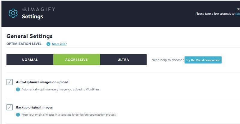Tối ưu hình ảnh wordpress bằng plugin Imagify Giao diện chính của plugin Imagify