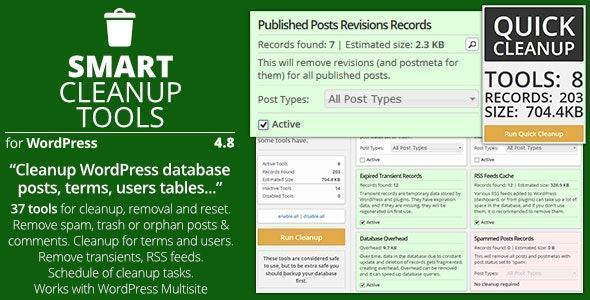 Top 4 plugin giúp tối ưu database wordpress hiệu quả Smart Cleanup Tools giúp bạn dễ dàng tối ưu CSDL wordpress