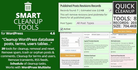 Smart Cleanup Tools là plugin giúp tối ưu database wordpress hiệu quả