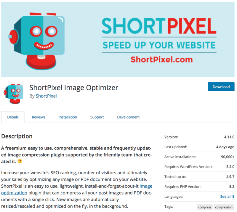tối ưu hóa hình ảnh wordpress Plugin Shortpixel