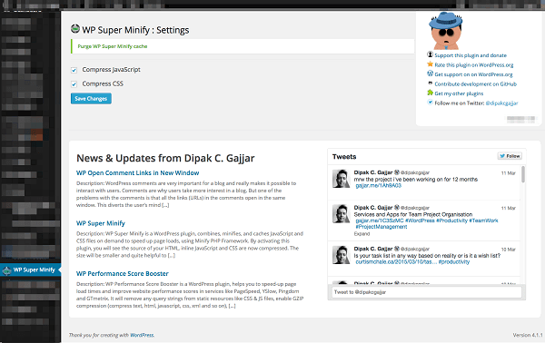 Những plugin tối ưu code wordpress hiệu quả nhất Nén tệp css và js bằng WP Super Minify