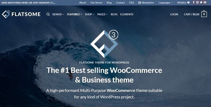 Theme Flatsome thiết kế website điện máy đơn giản