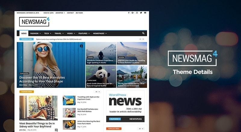 5 mẫu thiết kế website tin tức Wordpress phổ biến nhất Newsmag là một mẫu thiết kế website tin tức tốt