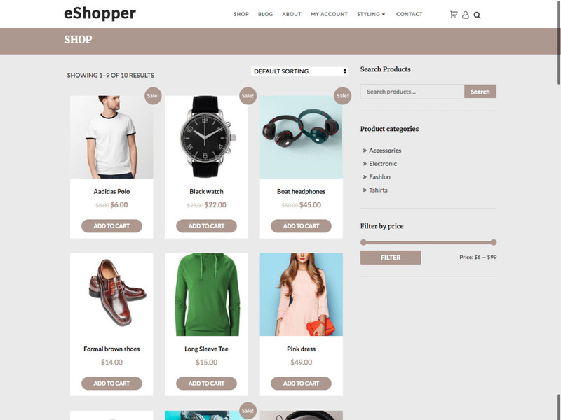 Mẫu website eShopper