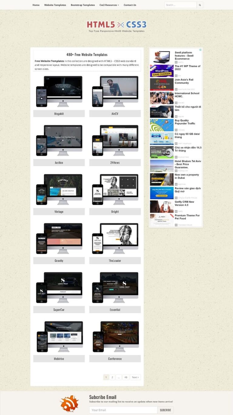 12 trang web cho phép tải template website miễn phí