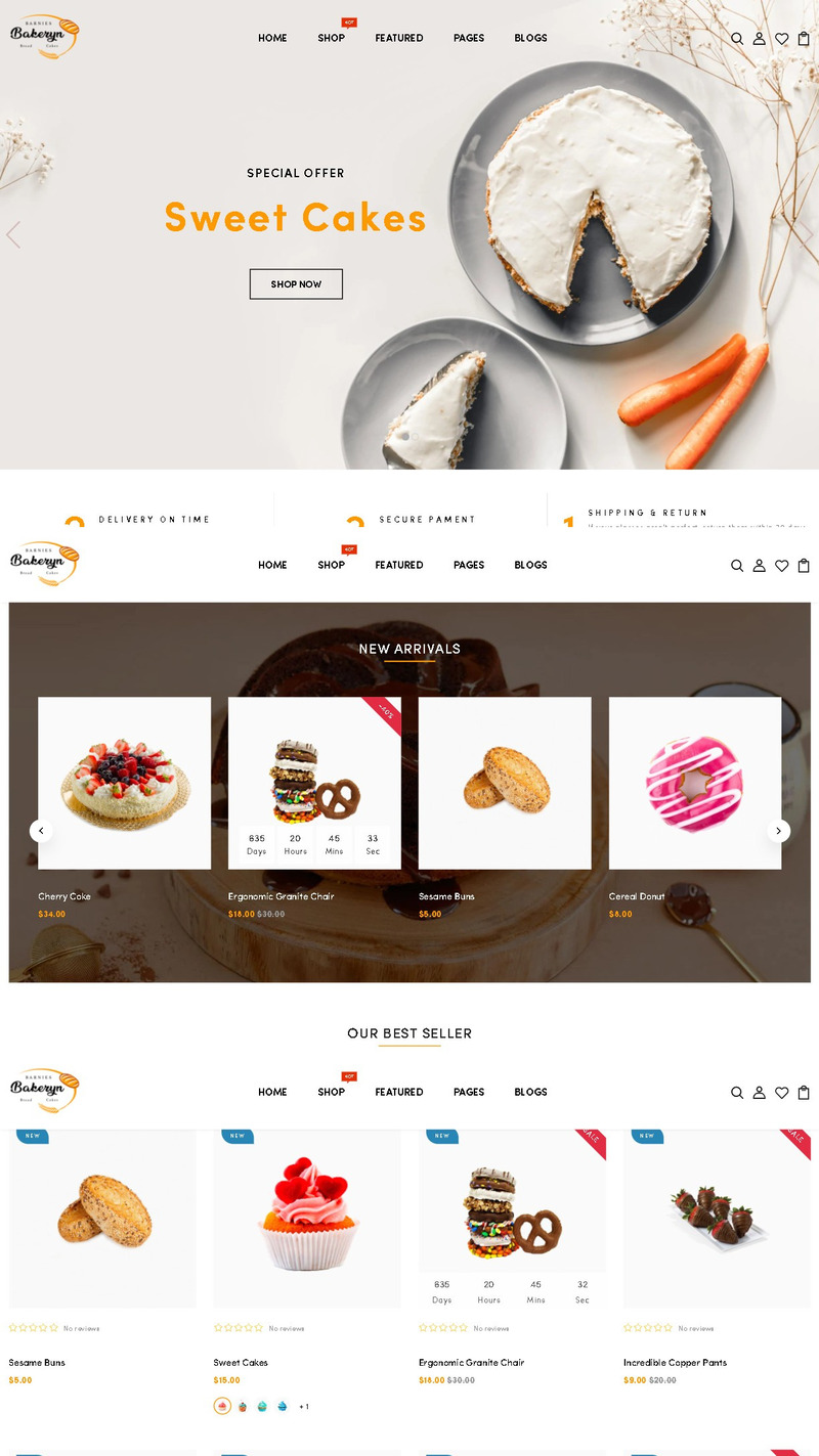 Mẫu website bán bánh "Bakeryn"