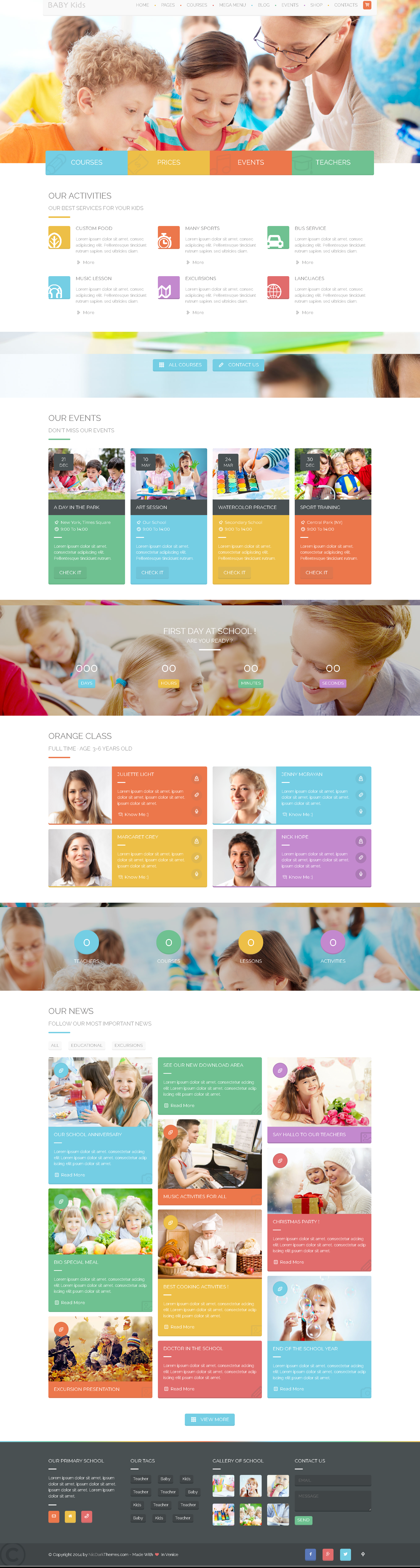 mẫu giao diện website giáo dục babykids