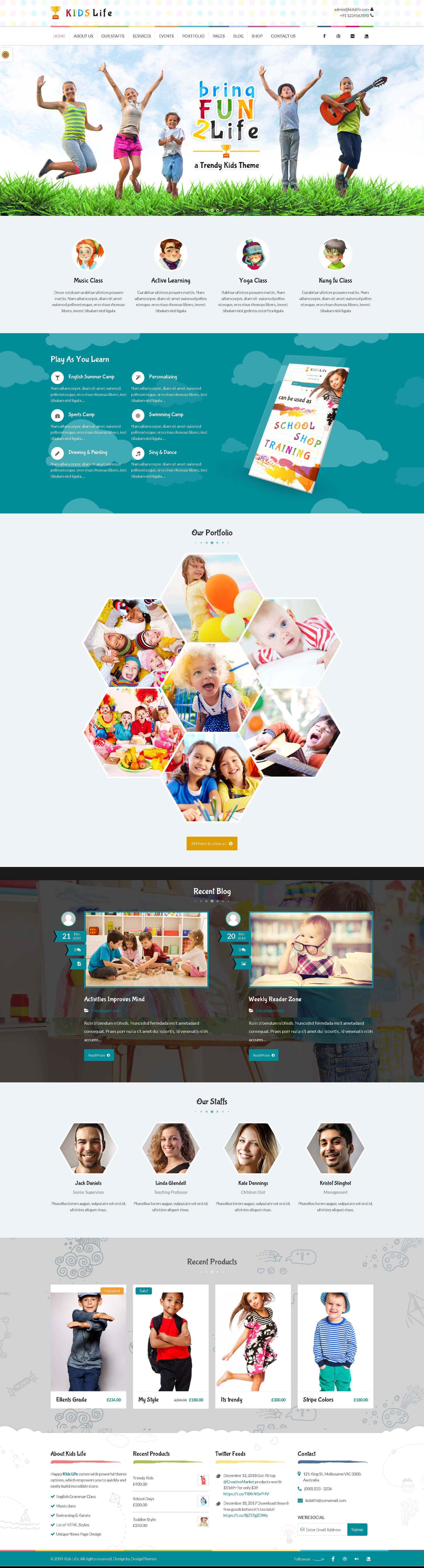 mẫu giao diện website giáo dục kidslife