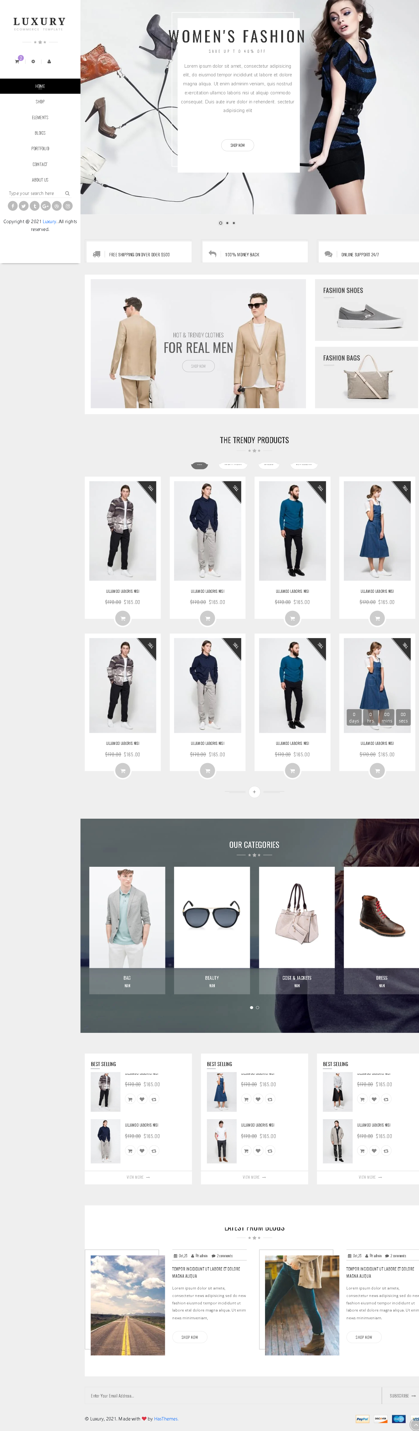 mẫu giao diện website thời trang luxury