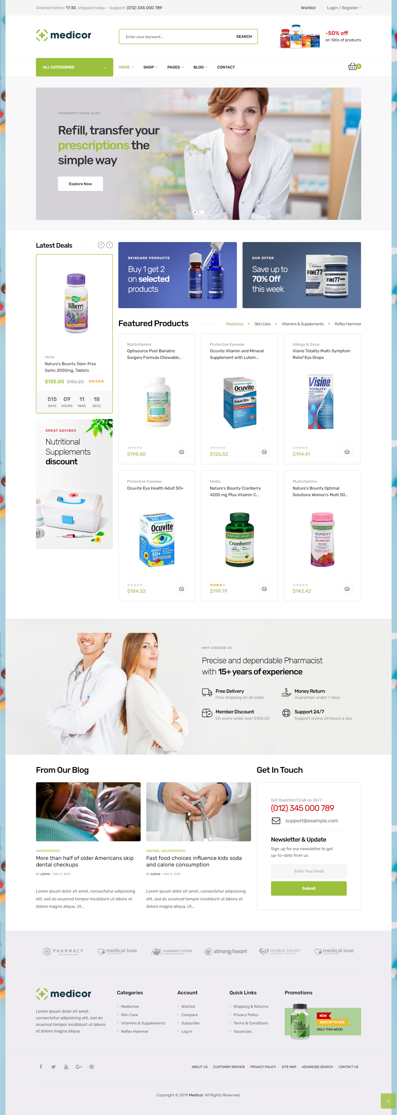 mẫu giao diện website y tế medicor
