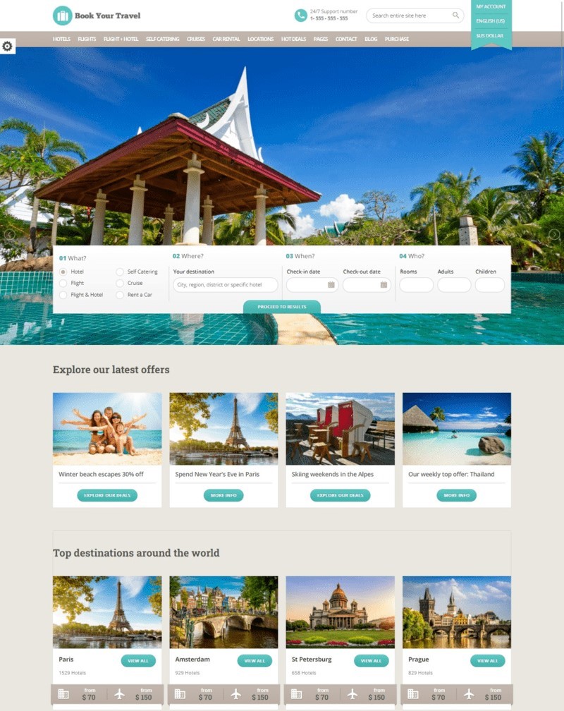 Mẫu Website Du Lịch Book Your Travel