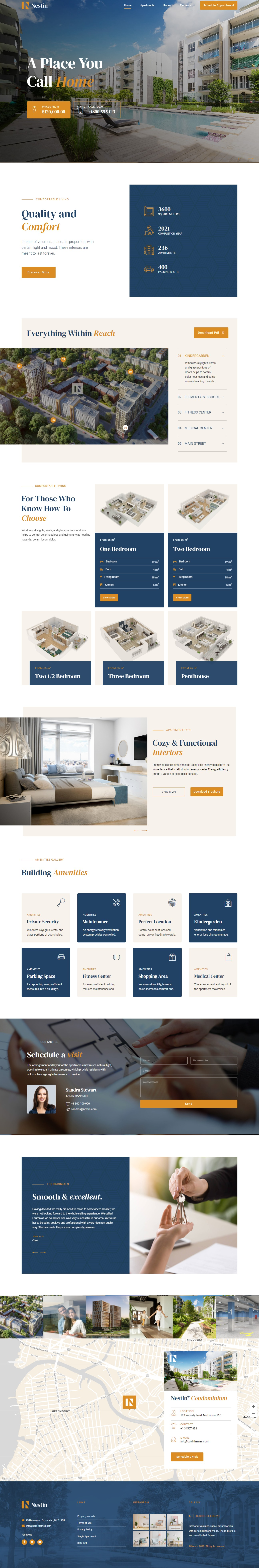 mẫu giao diện website bất động sản cozy