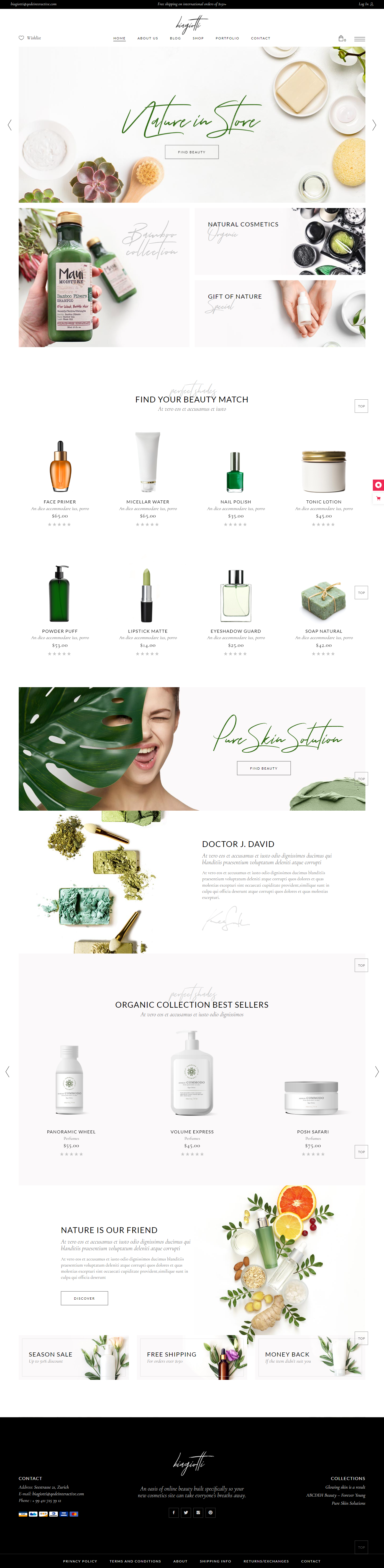 mẫu giao diện website mỹ phẩm biagiotti