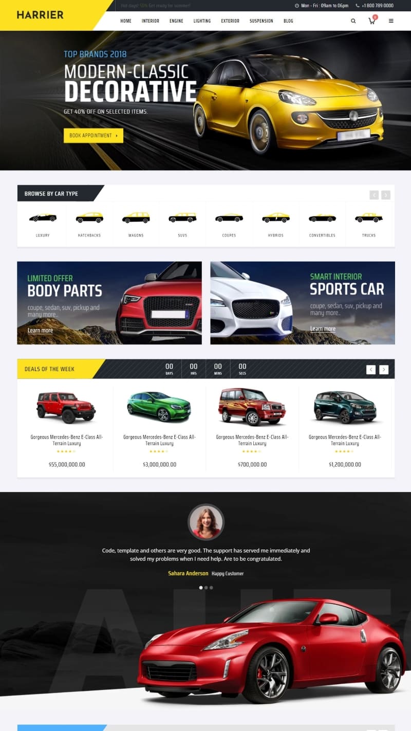 mẫu giao diện thiết kế website ô tô harrier