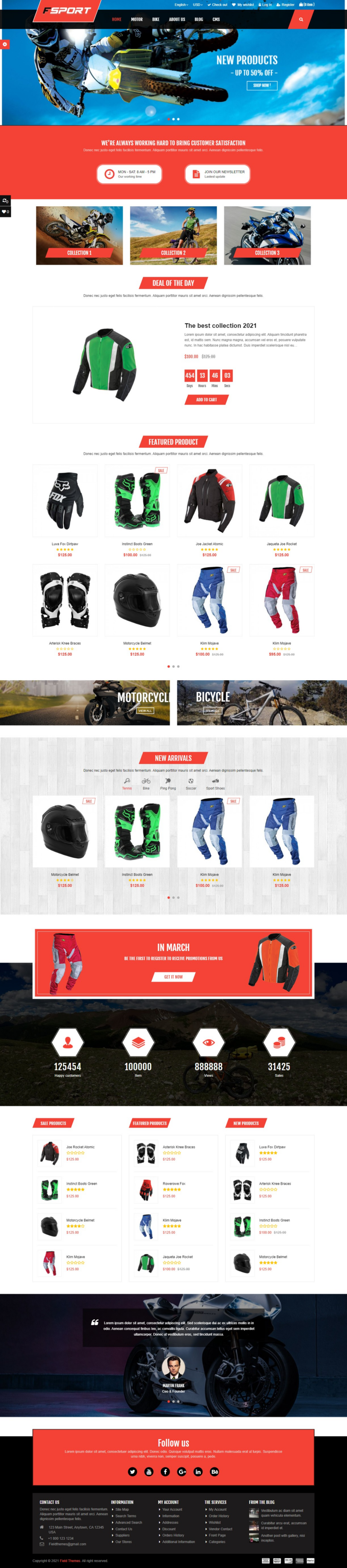 mẫu giao diện website mô tô fsport