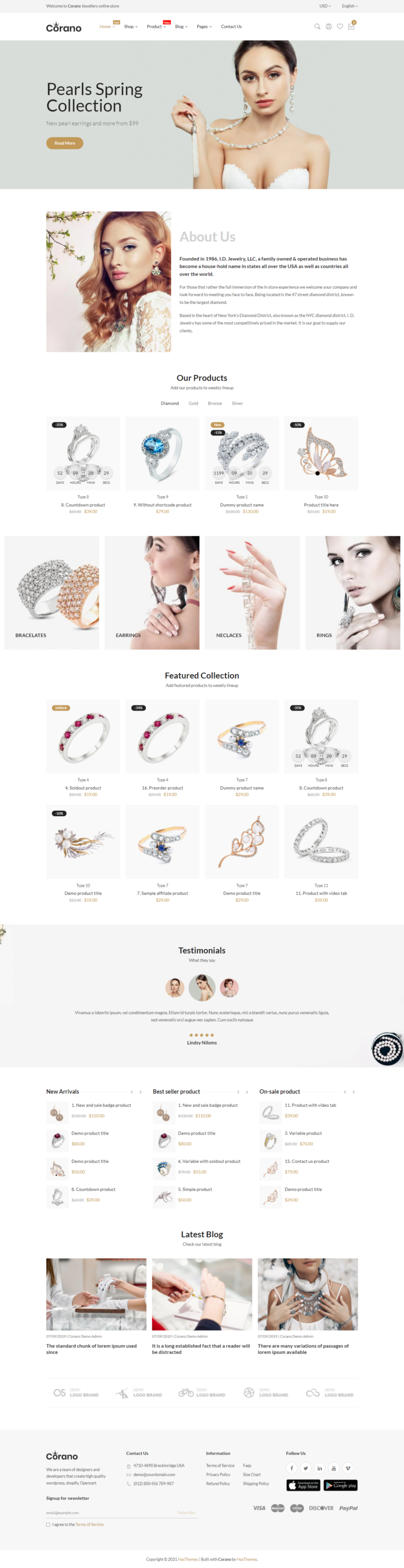 mẫu giao diện website trang sức corano 02