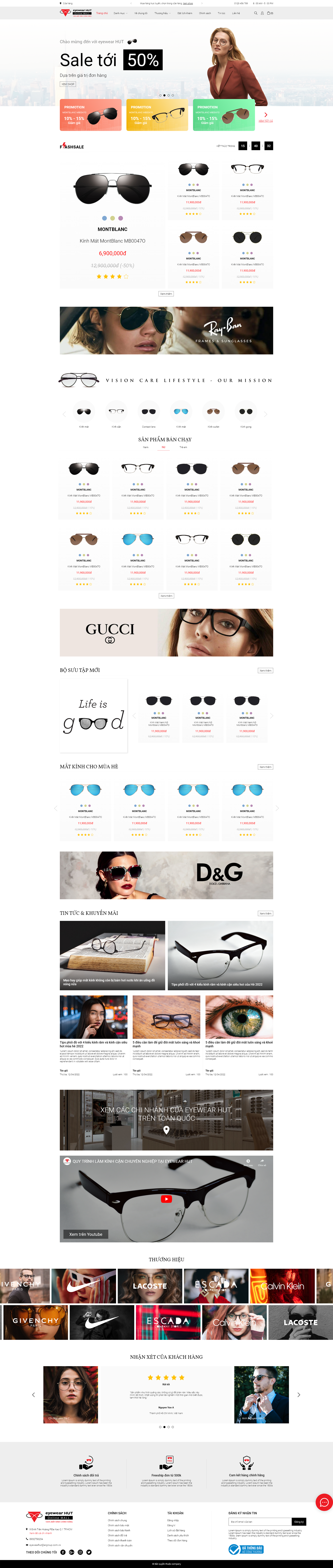 Dự án Eyewearhut – Chuỗi mắt kính thời trang cao cấp Eyewearhut