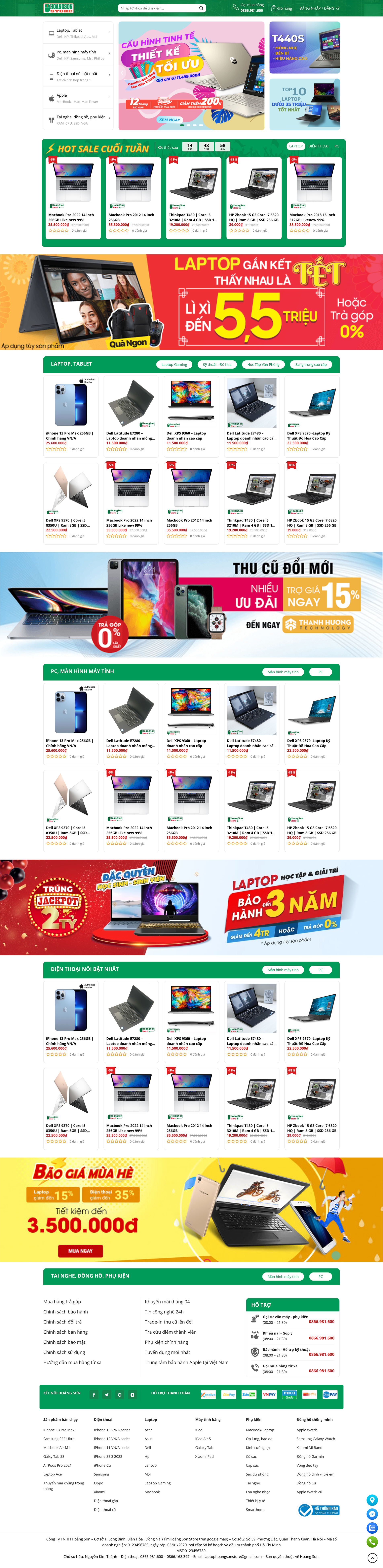 Dự án Hoàng Sơn Store – Cửa hàng kinh doanh laptop, máy tính Hoàng Sơn