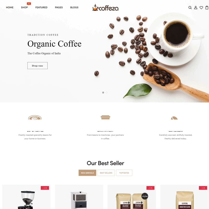 mẫu thiết kế website quán cà phê coffeza