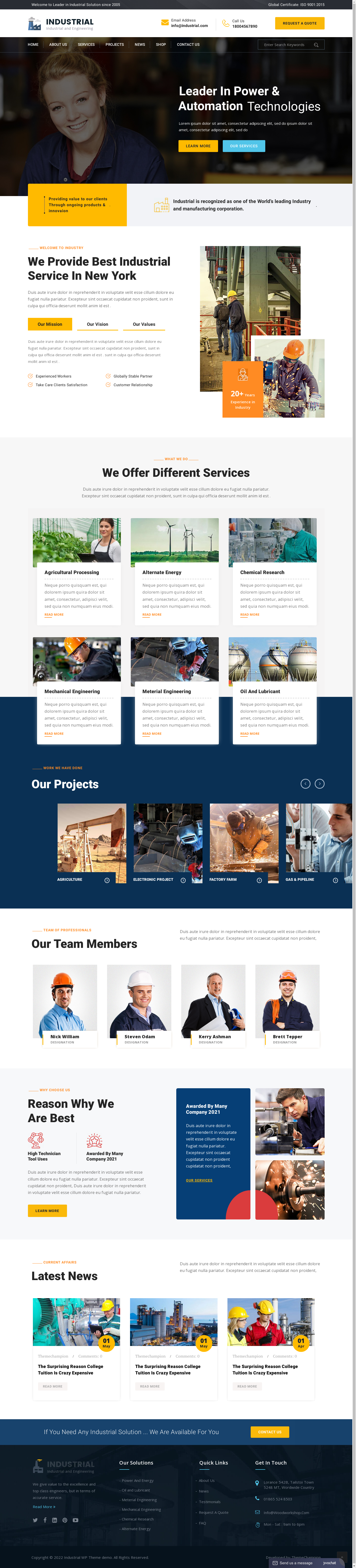 Mẫu giao diện website Sản phẩm công nghiệp Industrial