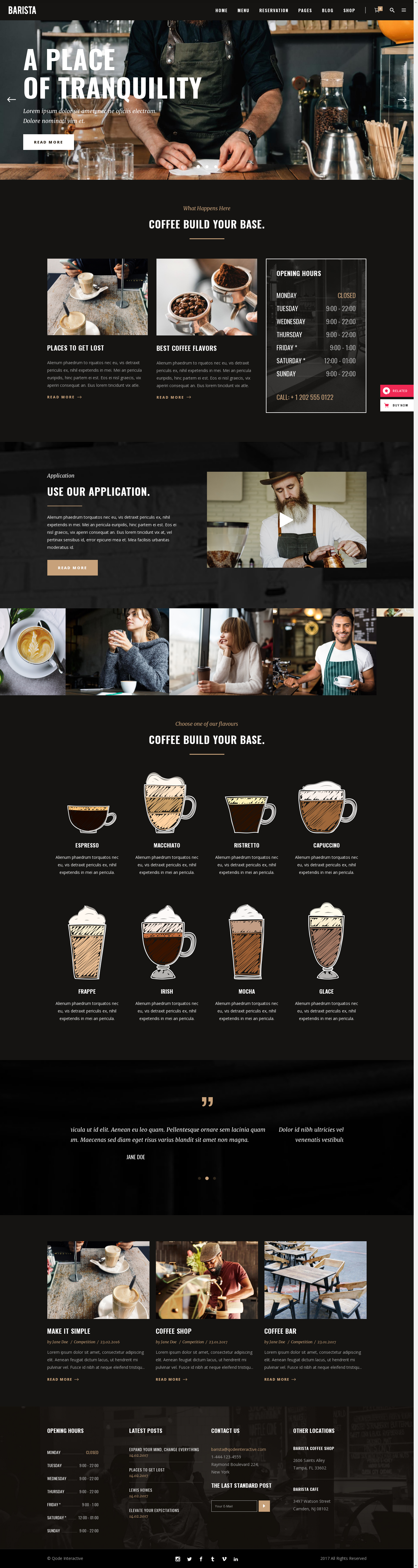 Mẫu giao diện website Quán cà phê Barista