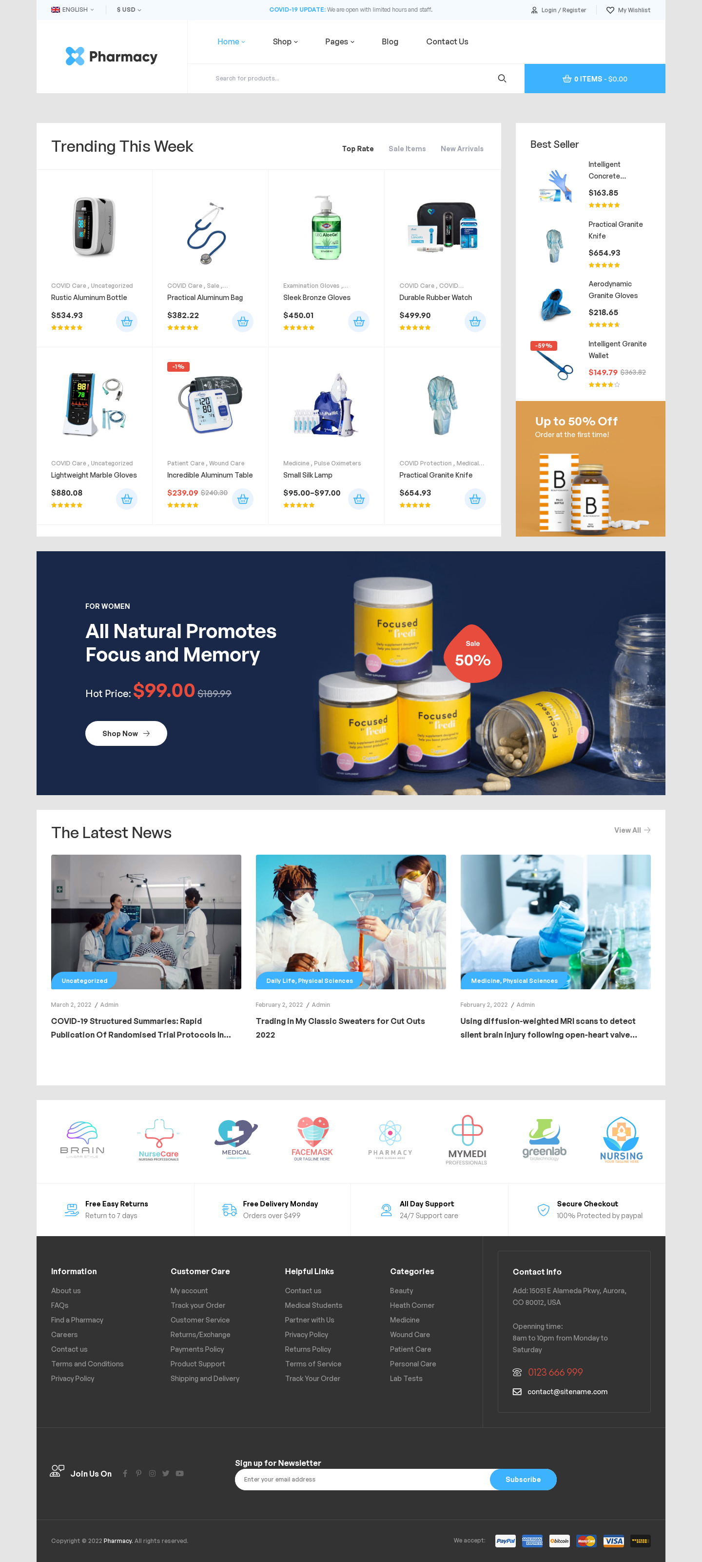 Mẫu giao diện website Dược phẩm Pharmacy