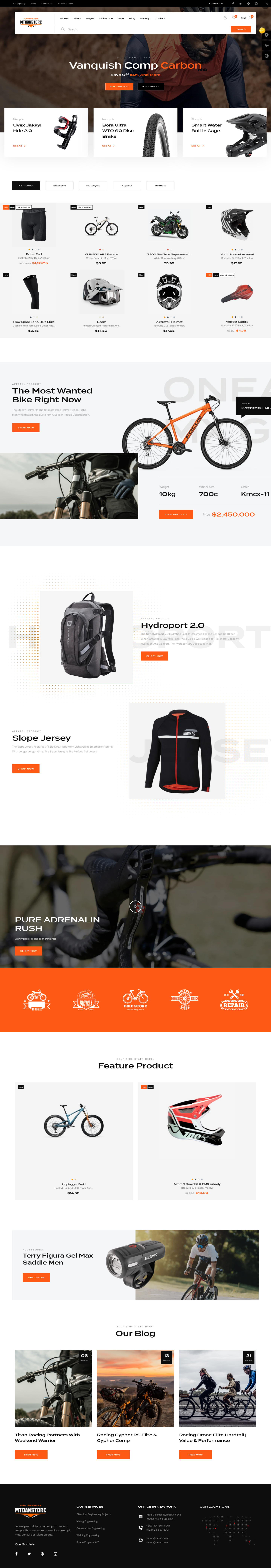 Mẫu giao diện website Xe đạp Mtdanstore