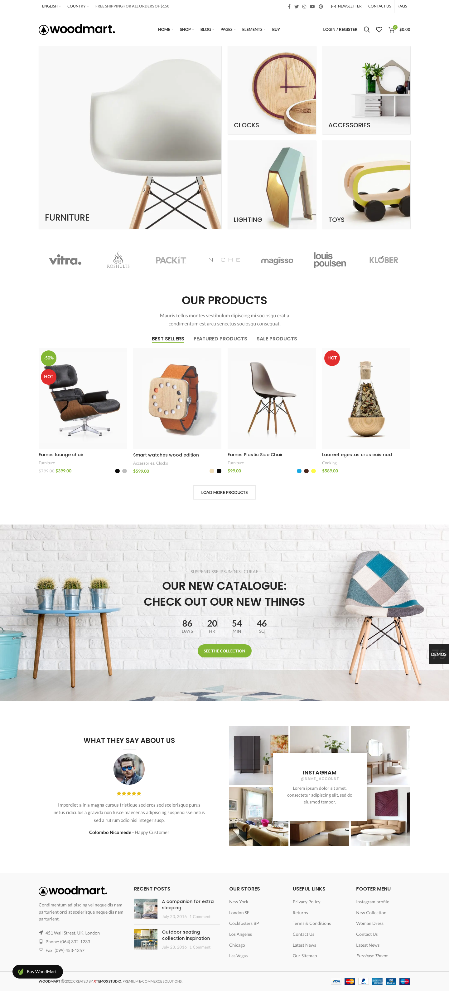 Mẫu giao diện website Nội thất Woodmart