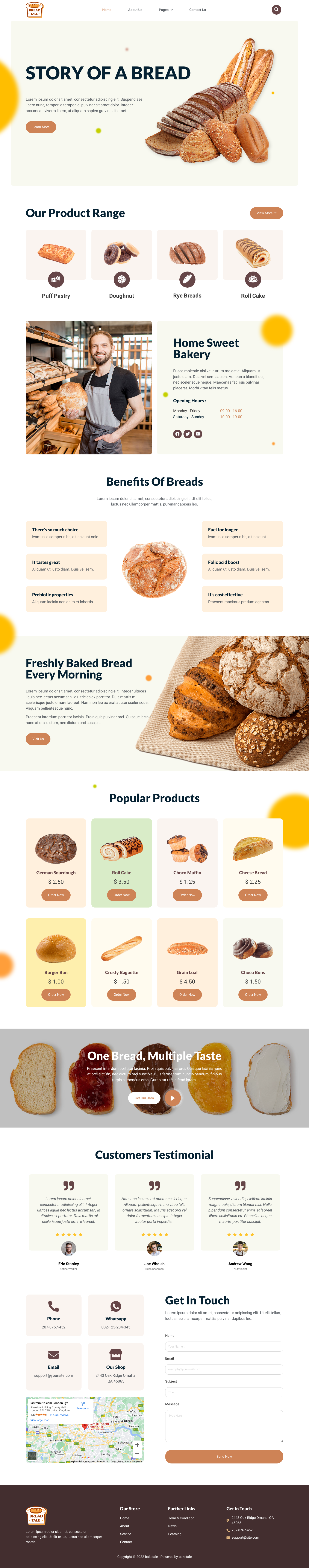 Mẫu giao diện website Bánh ngọt Baketale