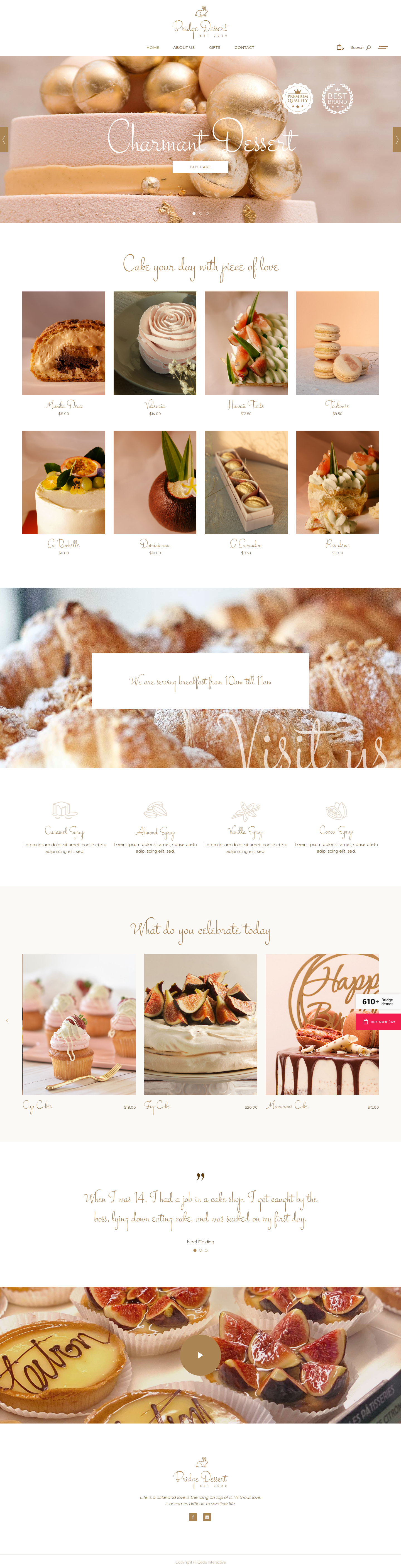 Mẫu giao diện website Bánh ngọt Dessert