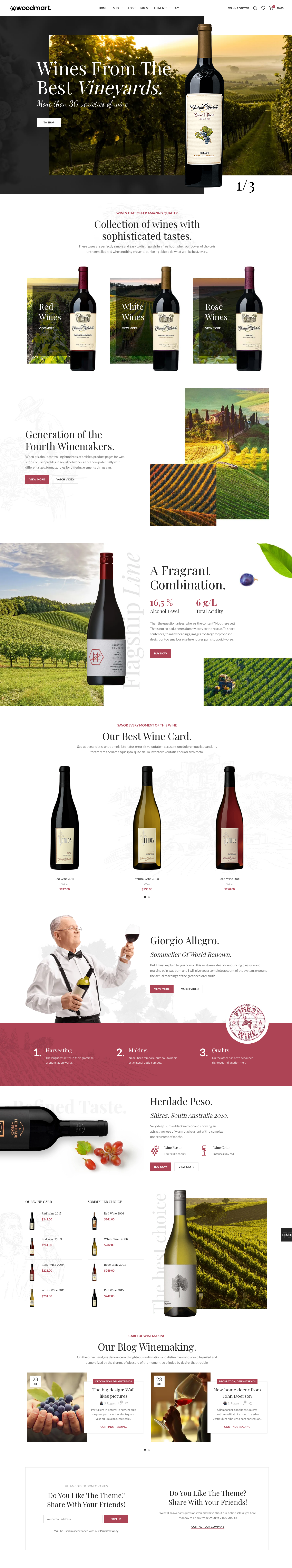 Mẫu giao diện website Rượu Woodmart
