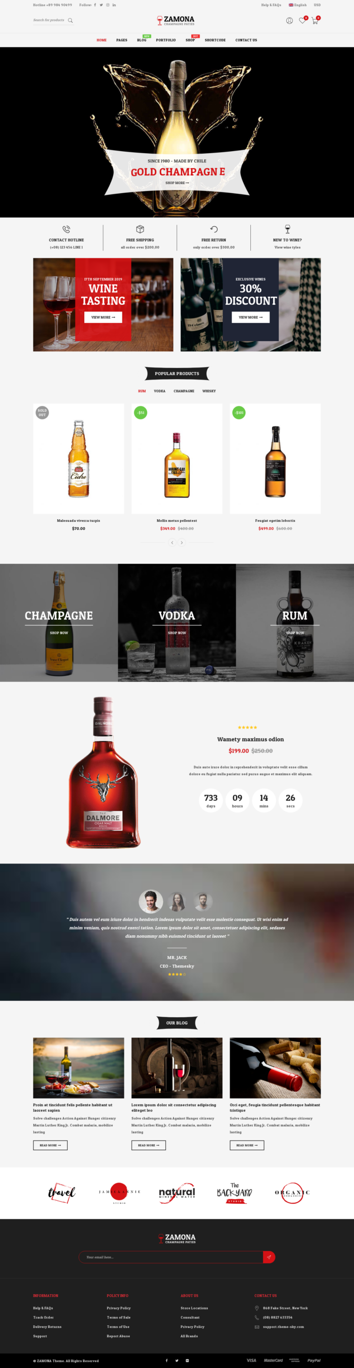 Mẫu Giao Diện Website Rượu Zamona