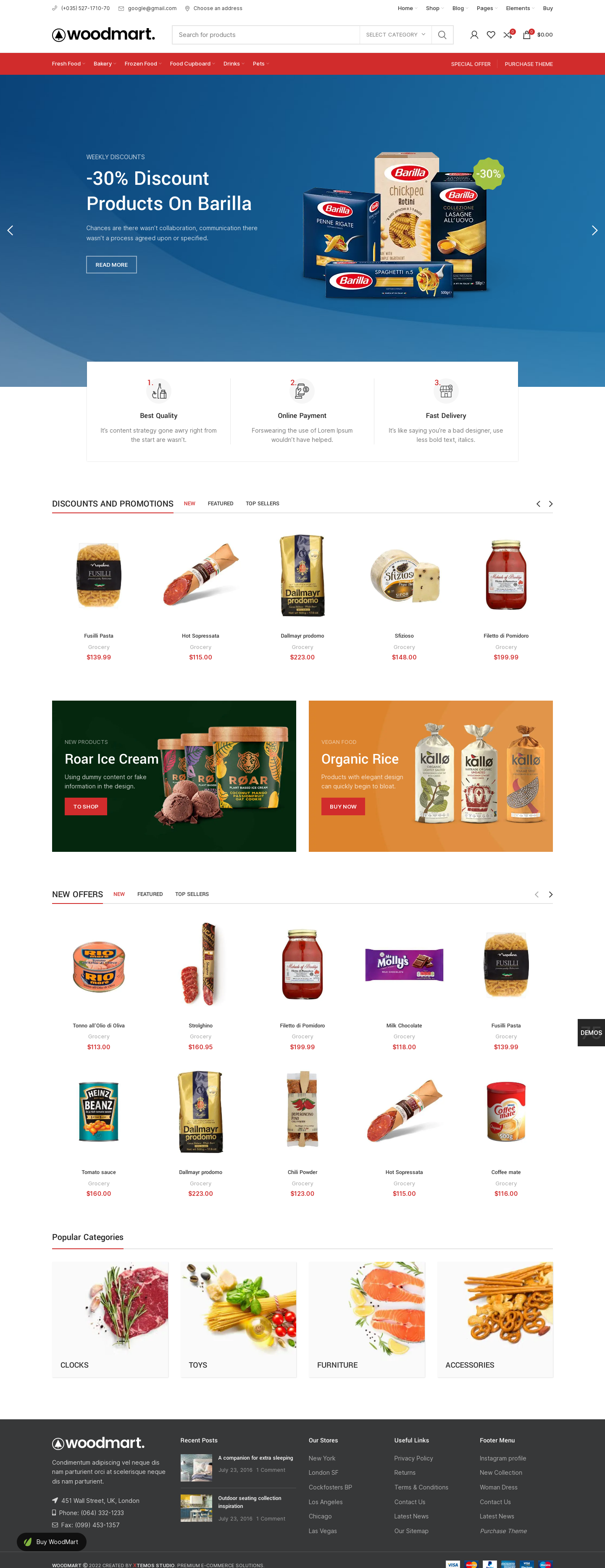 Mẫu giao diện website Cửa hàng tiện lợi Woodmart