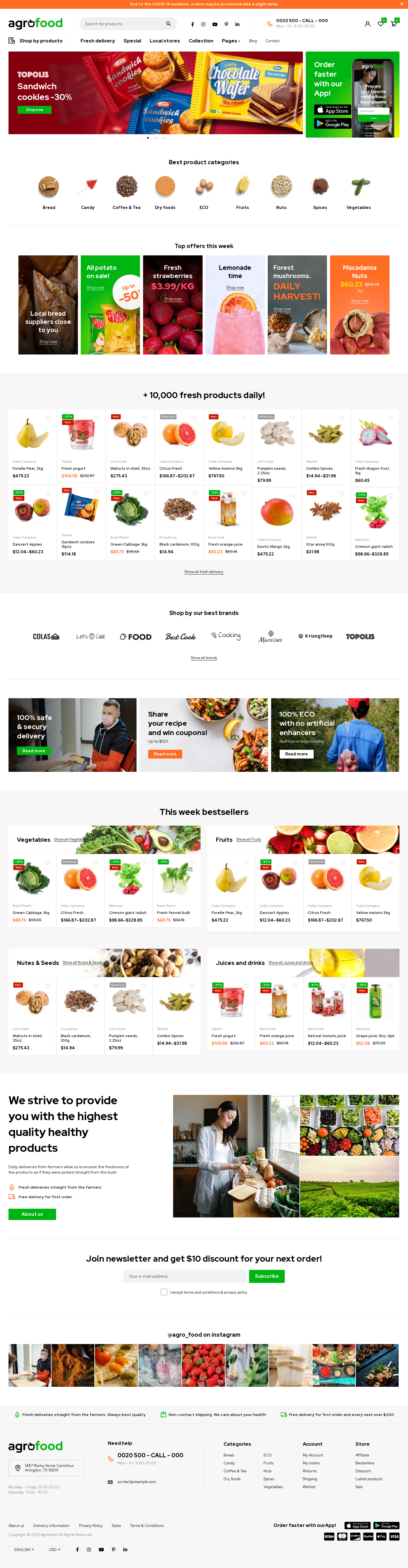 Mẫu giao diện website Thực phẩm AgroFood 2