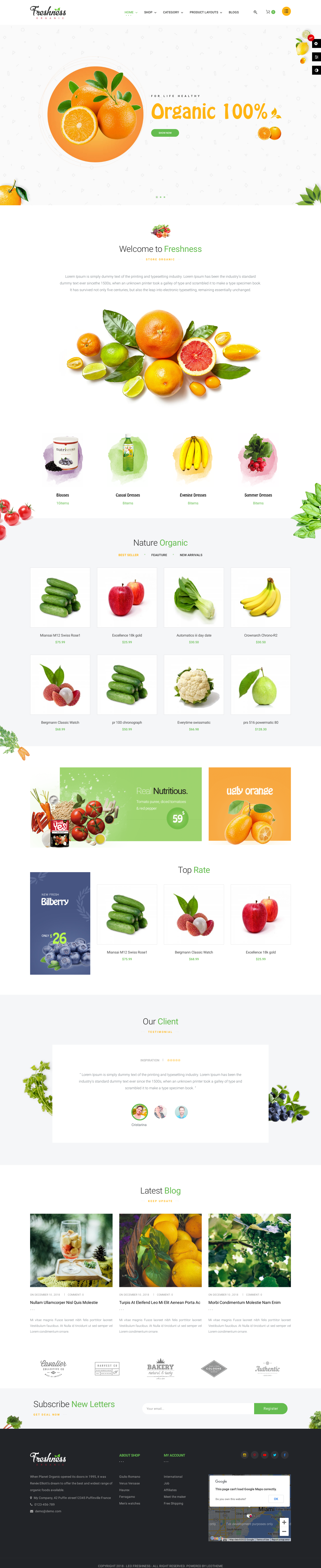 Mẫu giao diện website Thực phẩm Freshness