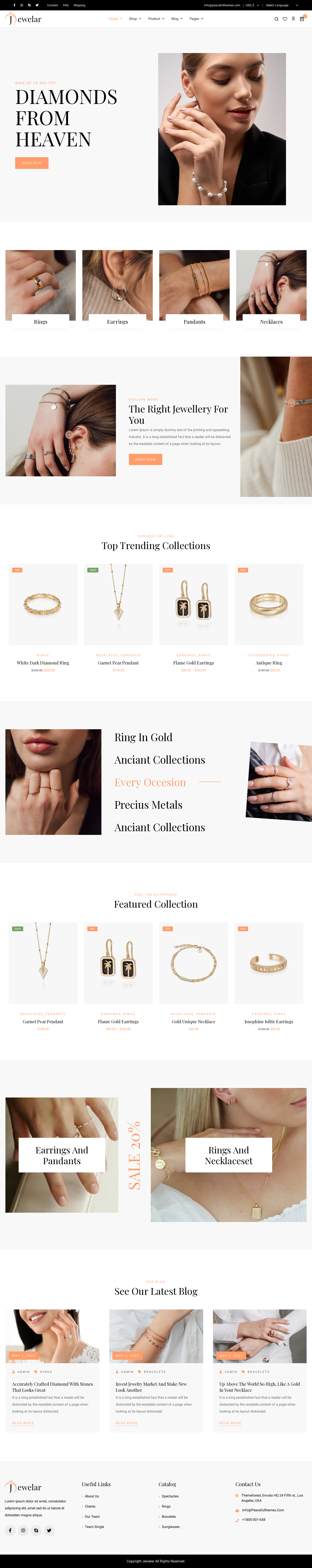 Mẫu giao diện website Trang sức Jewelar