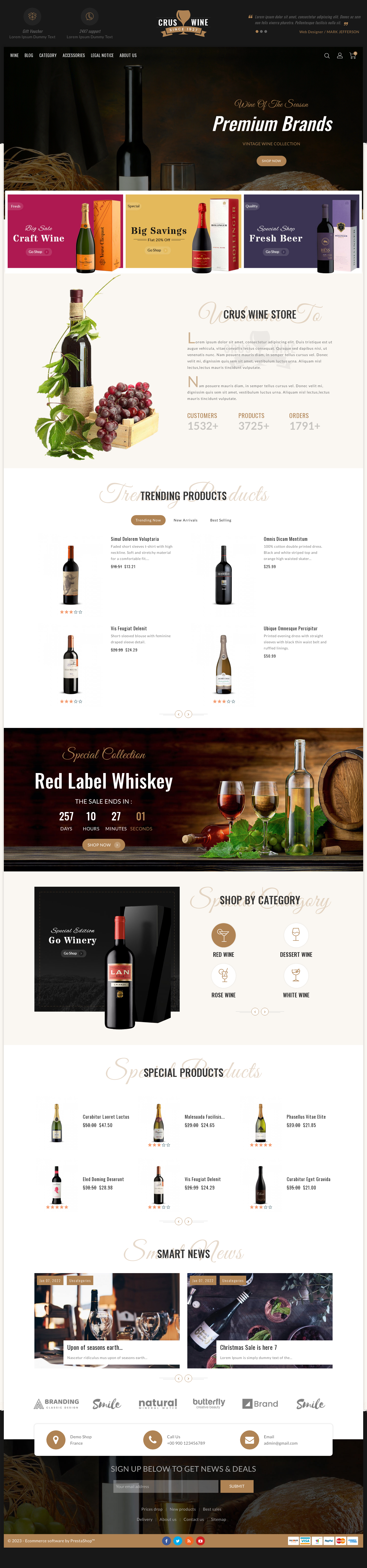 Mẫu giao diện website Rượu Cruswine