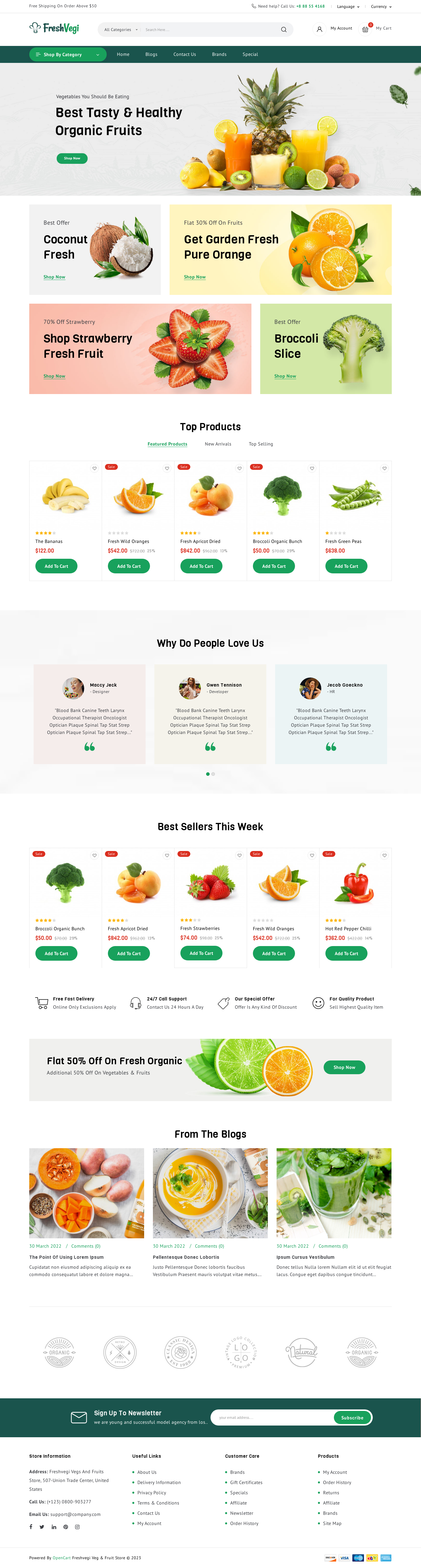 Mẫu giao diện website Thực phẩm Freshvegi