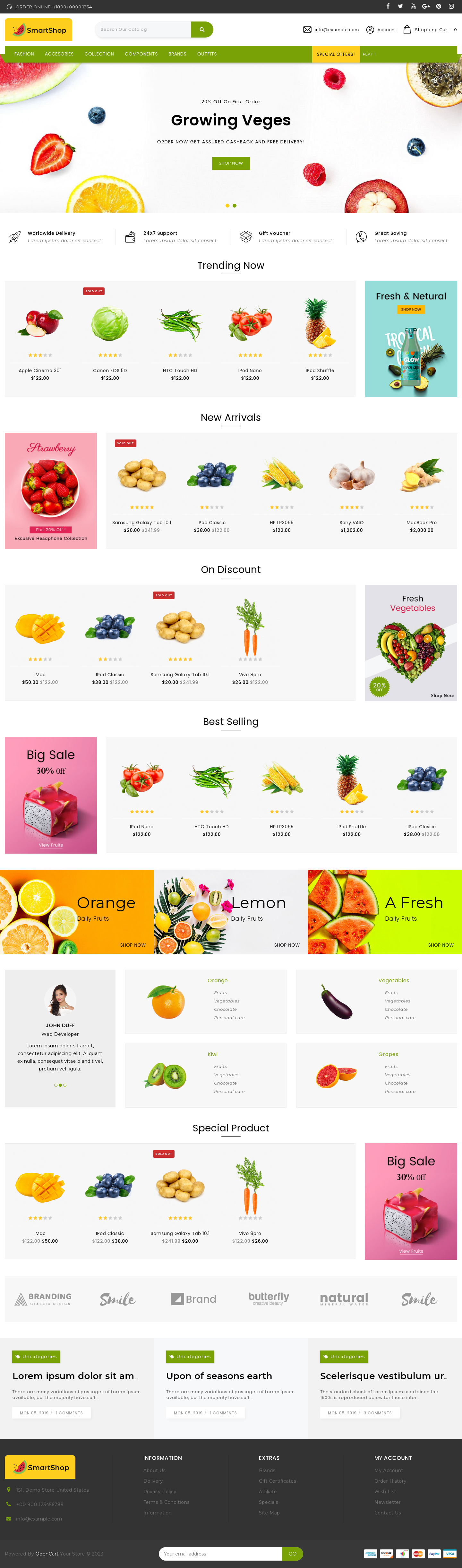 Mẫu giao diện website Thực phẩm Smartshop