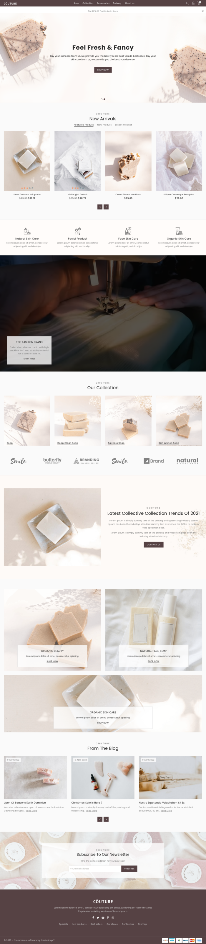 Mẫu giao diện website Xà phòng Couture