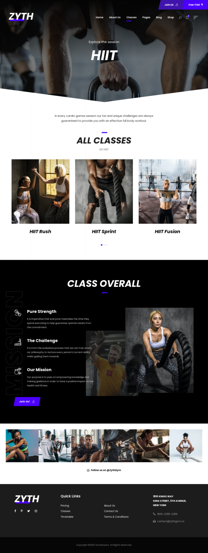 Mau Giao Dien Website Phong Gym Zyth Pc 1 - Web Speed Up
